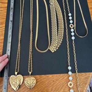 Elegant Gold Tone Necklaces (set of 6)